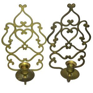 Pair Of Vintage Brass Wall Sconces Made In India Wall Decor